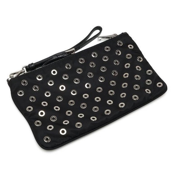 Prada Black Wristlet with Silver Eyelets - Picture 3 of 12